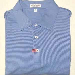 Peter Millar Summer Comfort Polo Navy Pinstripe Men’s XL
